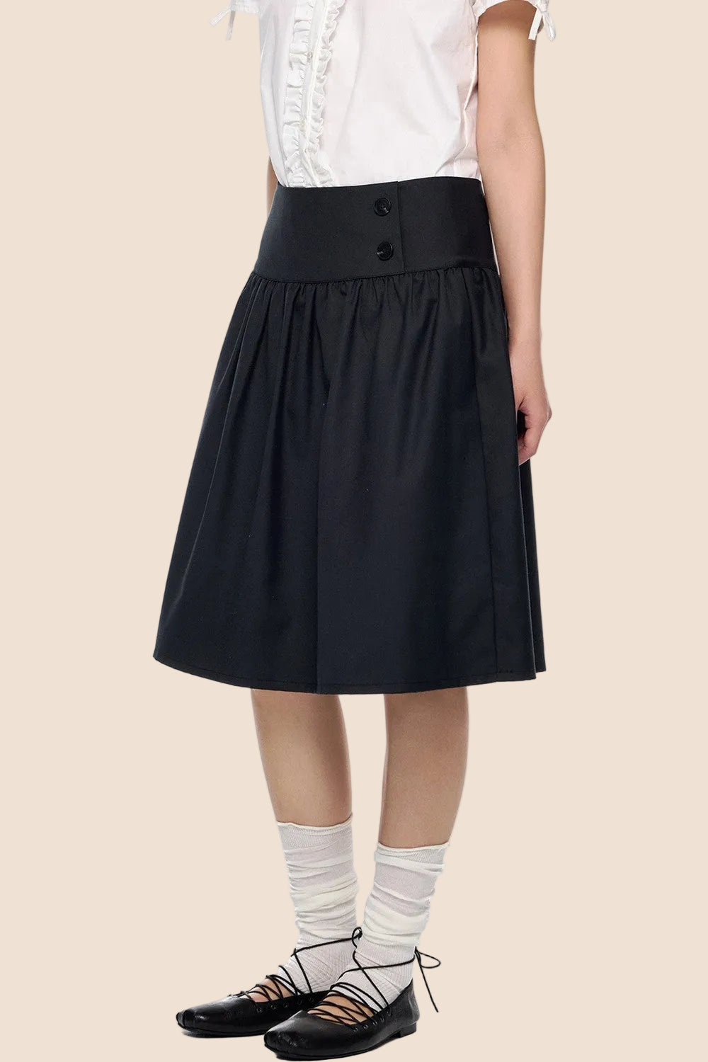 Falda plisada floral retro