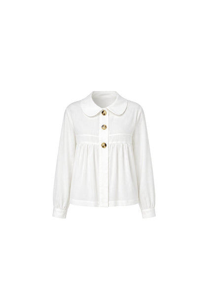 Long Sleeve White Shirt Skirt Set-Up