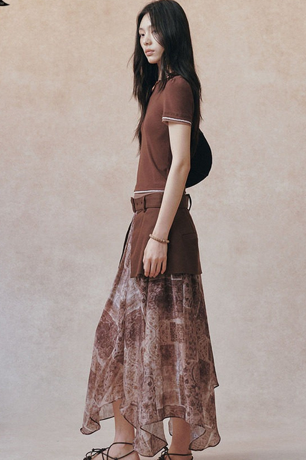 Tencel Detachable Panel A-Line Skirt