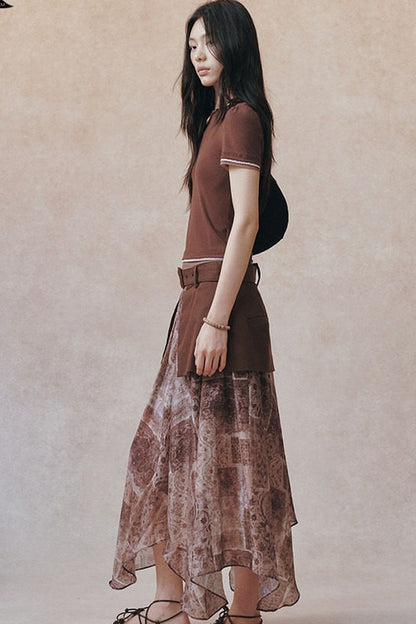 Tencel Detachable Panel A-Line Skirt