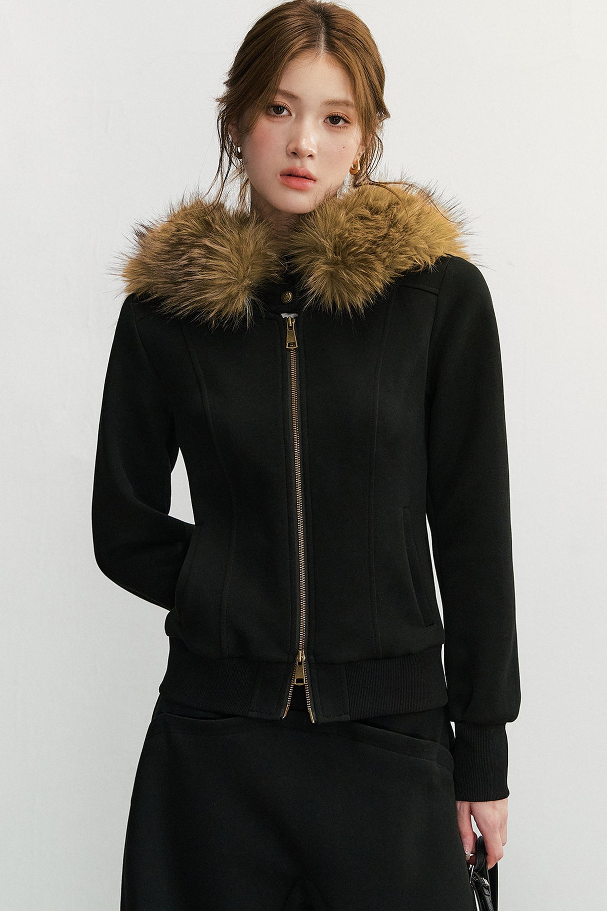 Ensemble veste à capuche zippée et pantalon de survêtement à jambes larges