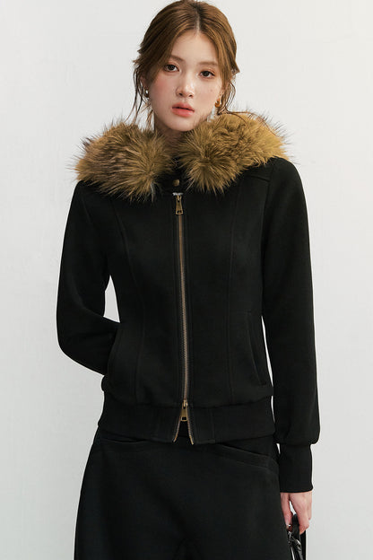 Ensemble veste à capuche zippée et pantalon de survêtement à jambes larges
