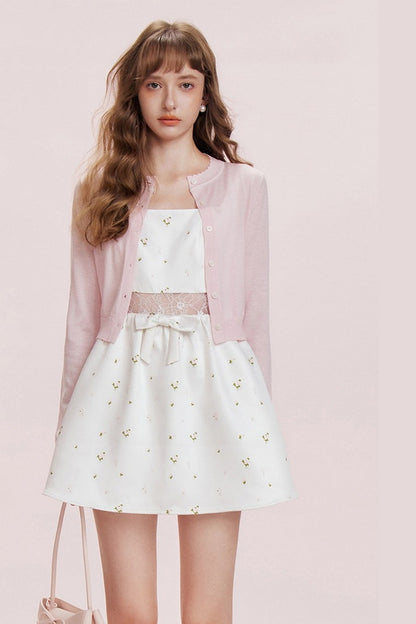 Floral Lace Satin Dress