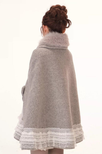 Fleece-Lined Lace Cape Set-Up