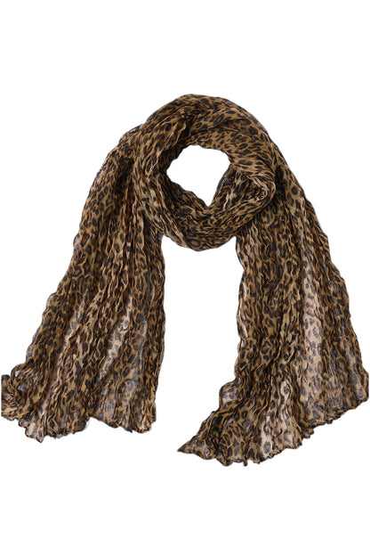 Leopard Print Irregular Pleated Scarf Shawl