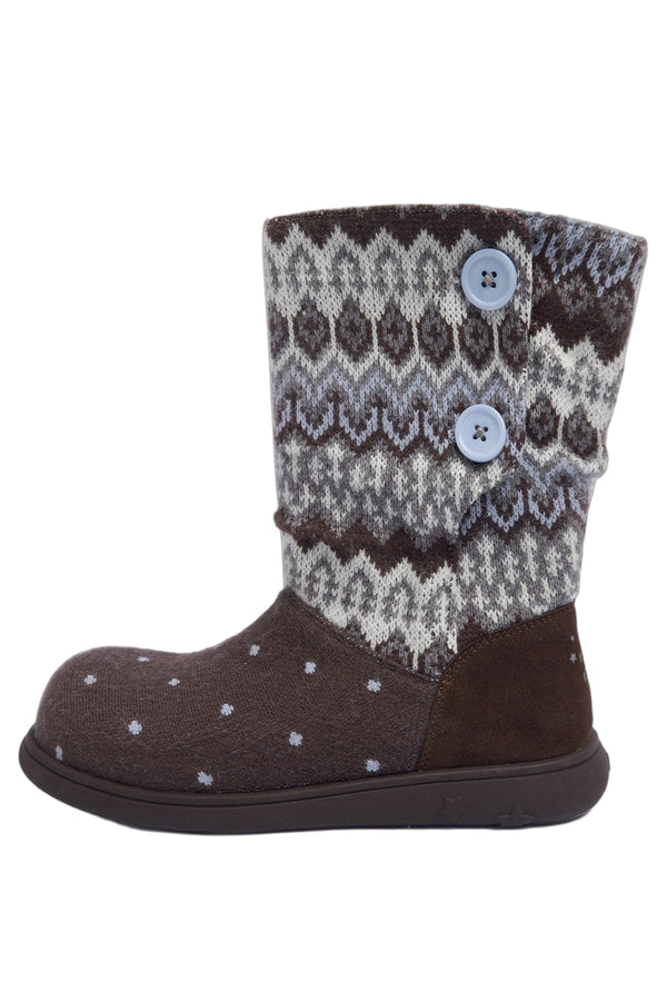 Flat Knitted Mid-Calf Boots
