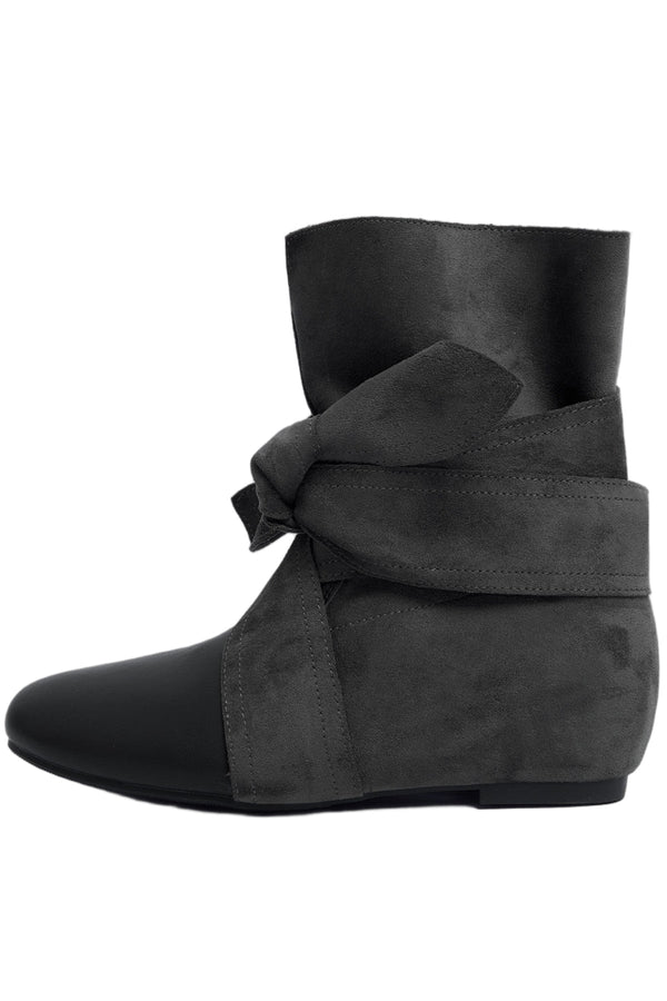Bowknot Lace-Up Short Boots