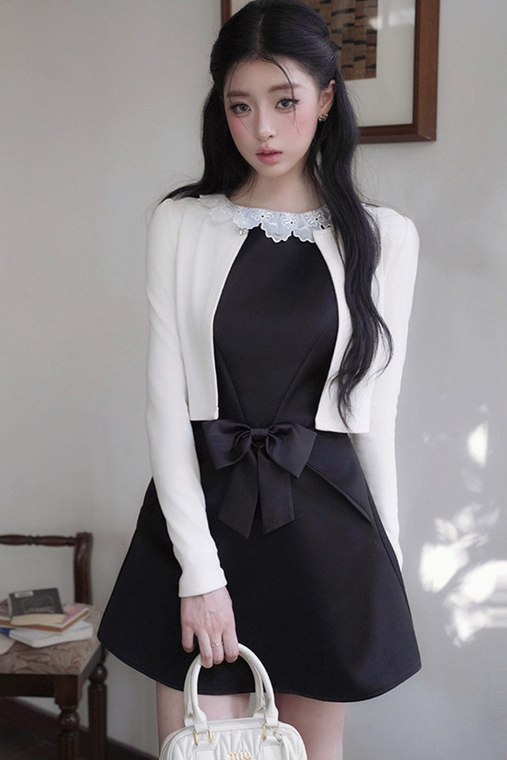 Bow Lace Sleeveless Dress