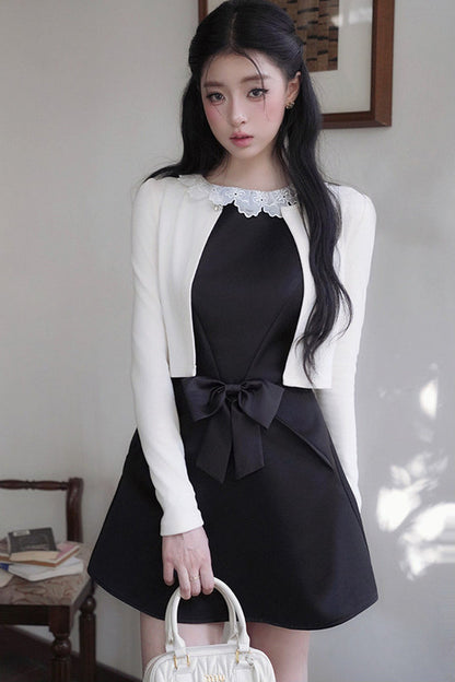 Bow Lace Sleeveless Dress