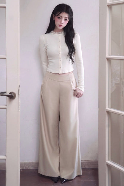 Knitted Top and High-Waisted Pants Set-Up