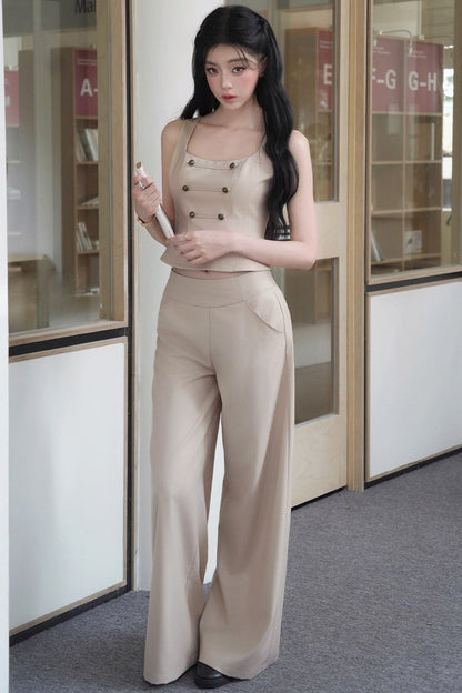 Straight Wide-Leg Pants