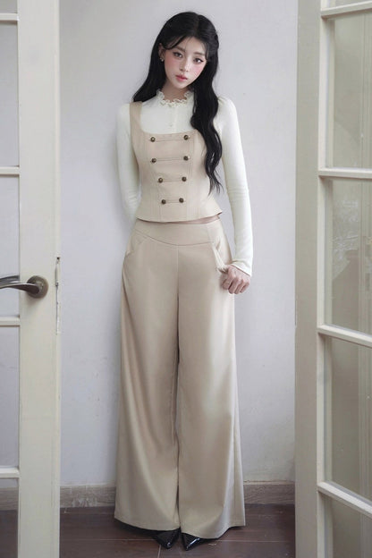 Straight Wide-Leg Pants
