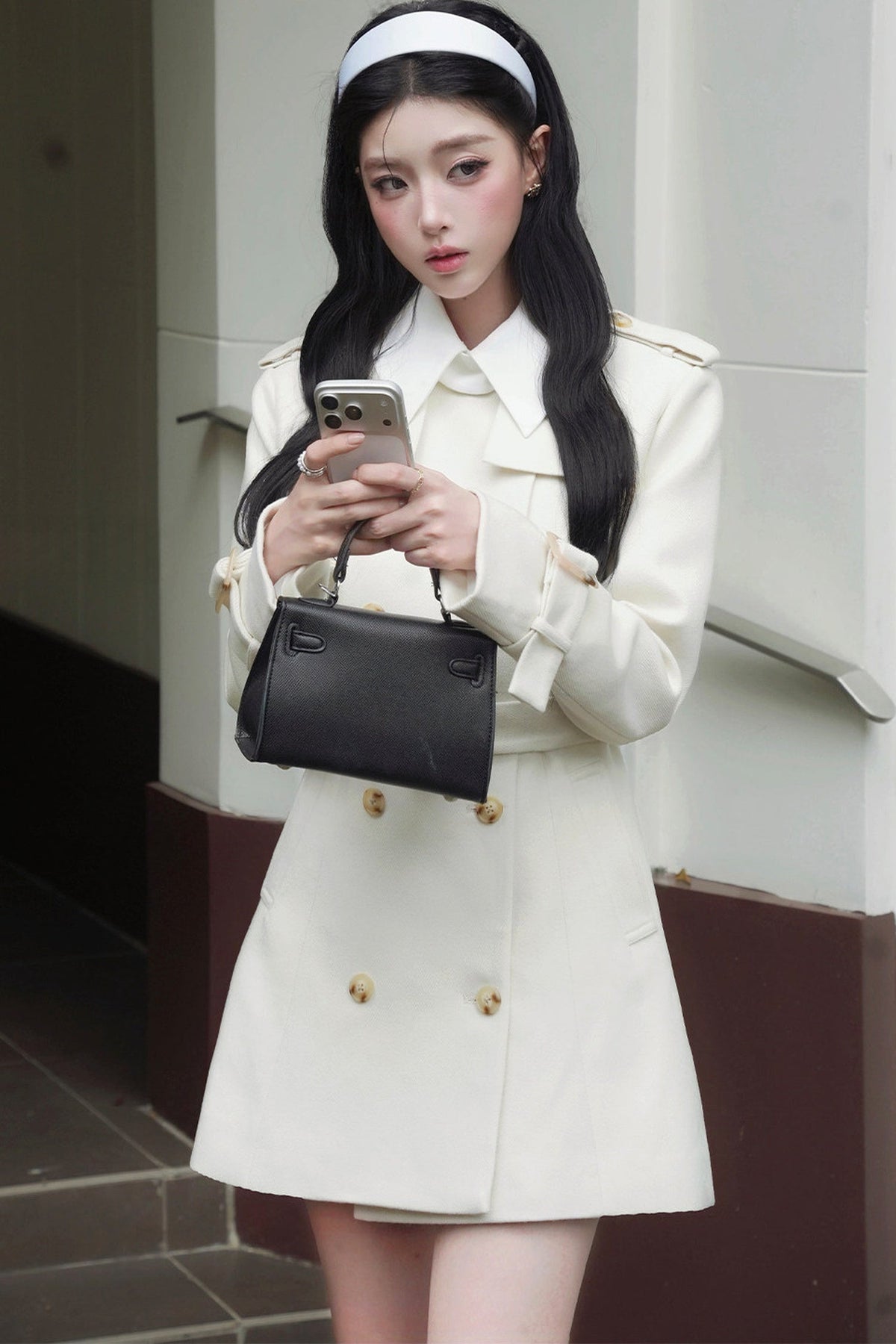 Mid-Length Double-Breasted Wool Coat
