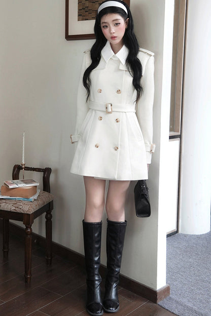 Mid-Length Double-Breasted Wool Coat