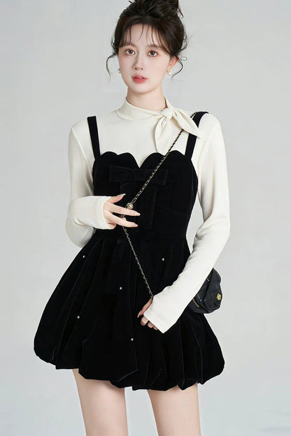 Beaded Velvet Dress and Top Set-Up