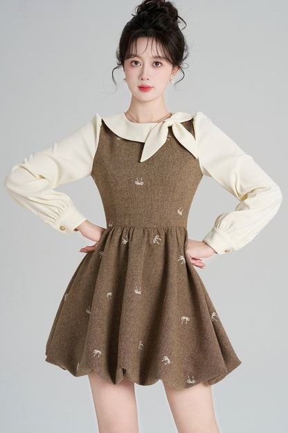 Layered-Look Floral Dress