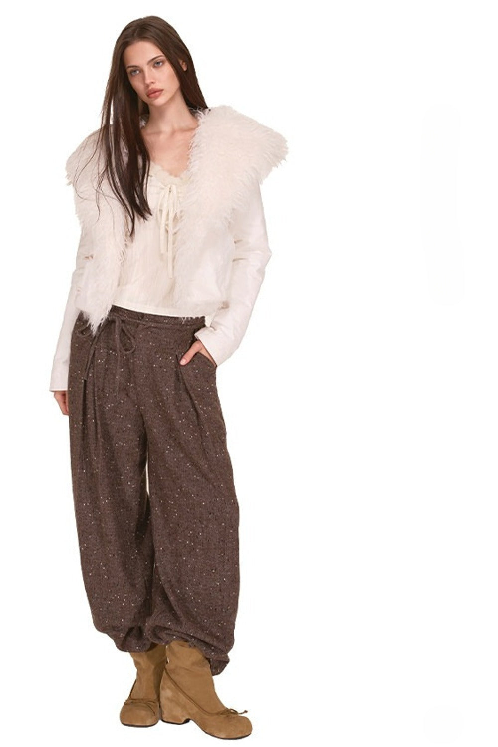 Fur Collar Shawl Down Jacket