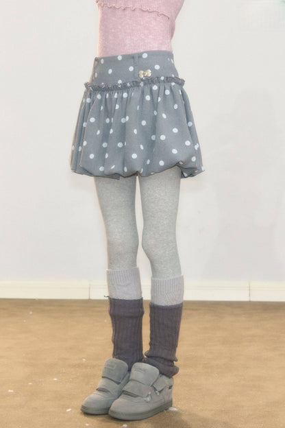 Gray Polka Dot Wool Skirt