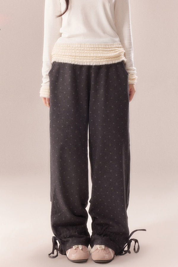 All-Over Clover Floral Wide-Leg Pants