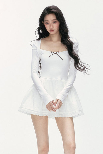 Lace Patchwork Knit Dress