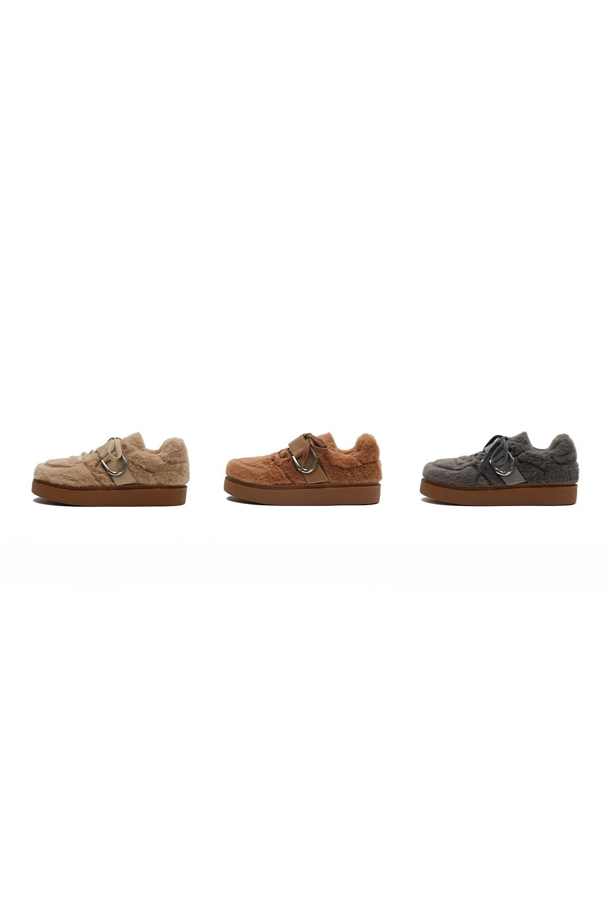 Sneakers morbide e pelose con suola spessa