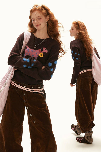 Puppy Jacquard Sweater