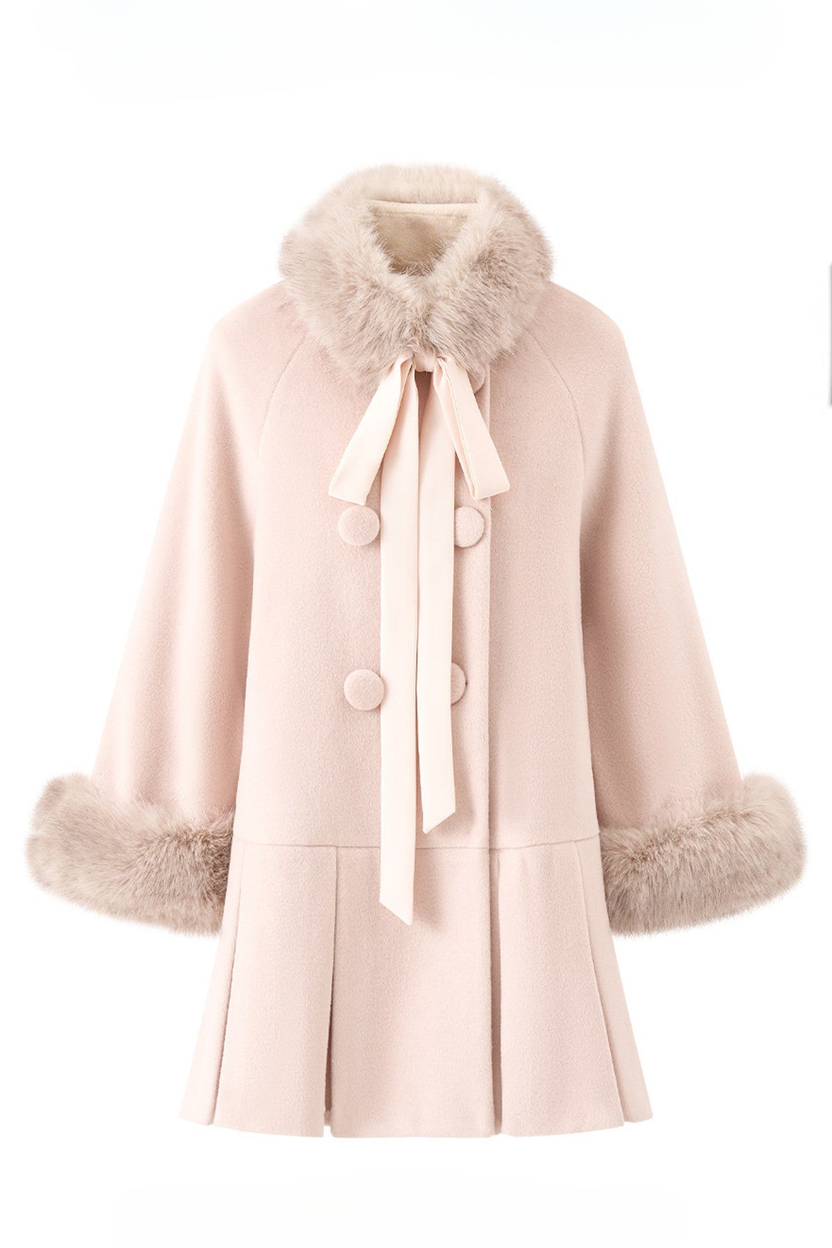 Bow Collar Woolen Coat