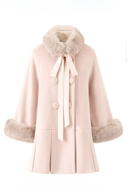 Bow Collar Woolen Coat