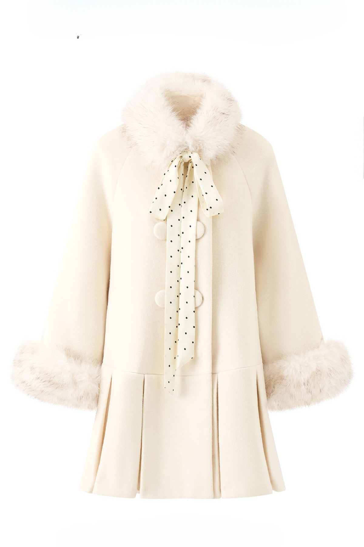 Bow Collar Woolen Coat