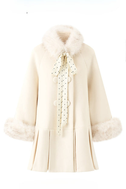 Bow Collar Woolen Coat
