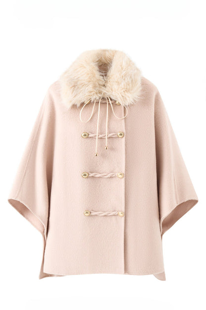 100% Wool Fox Fur Napoleon Cape