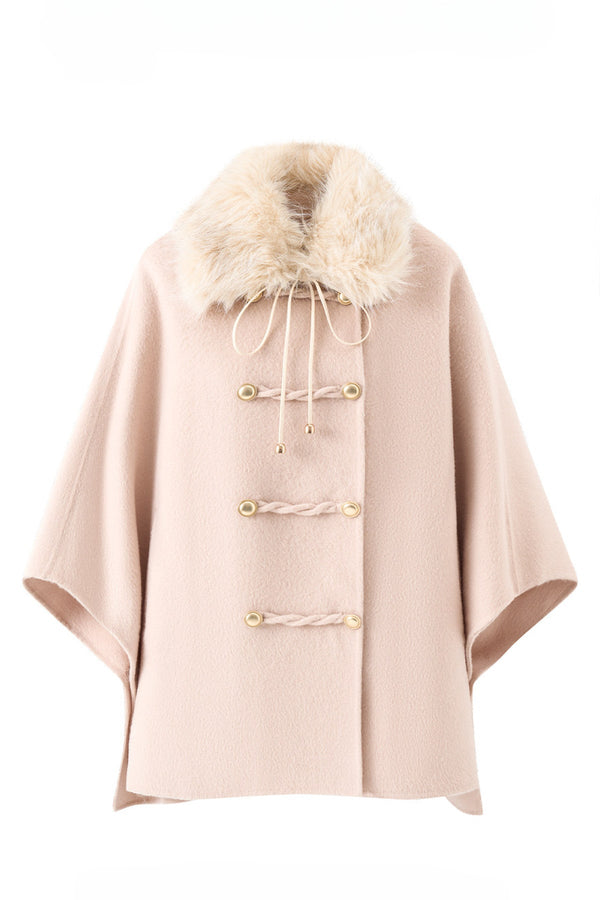 100% Wool Fox Fur Napoleon Cape