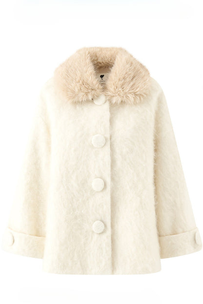 Cappotto in lana e pelliccia di volpe