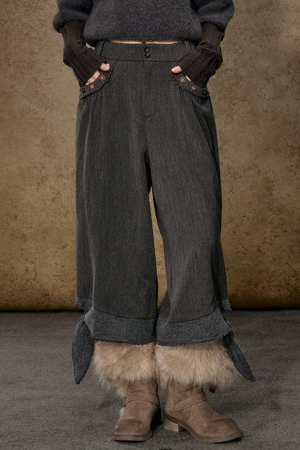 Retro Wide-Leg Cropped Pants