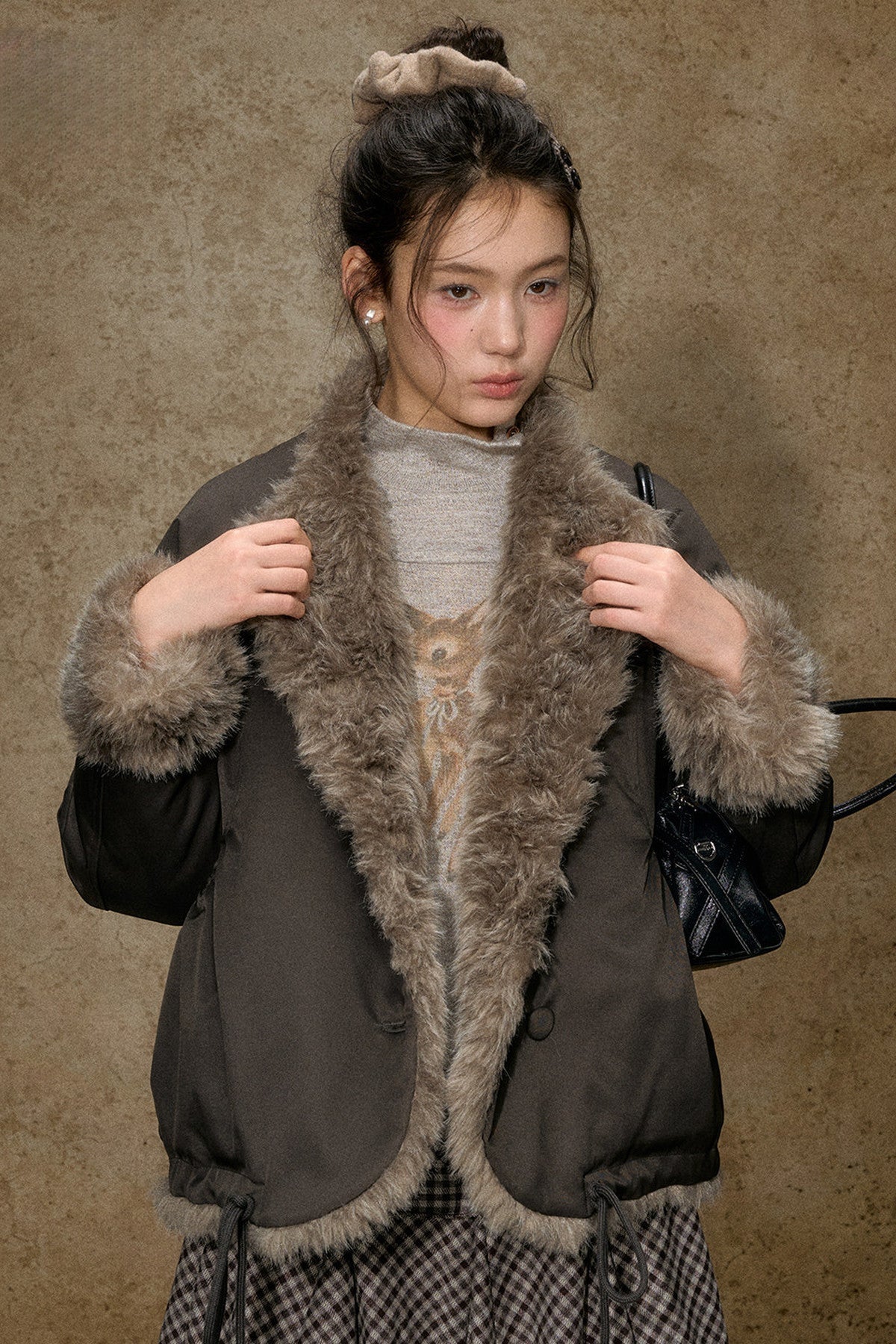 Short Fur Collar Down Jacket