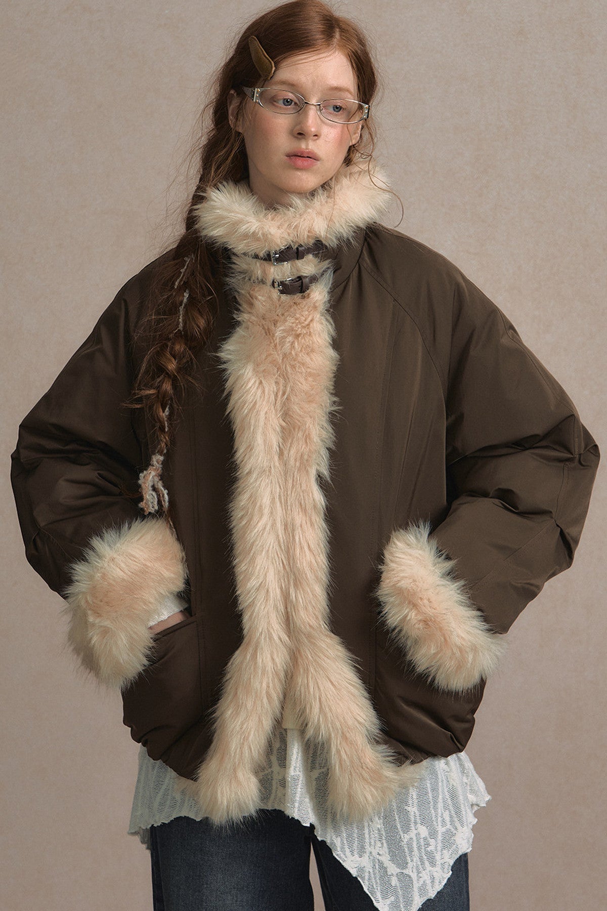 Short Fur Collar Down Jacket