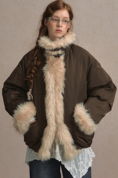 Short Fur Collar Down Jacket