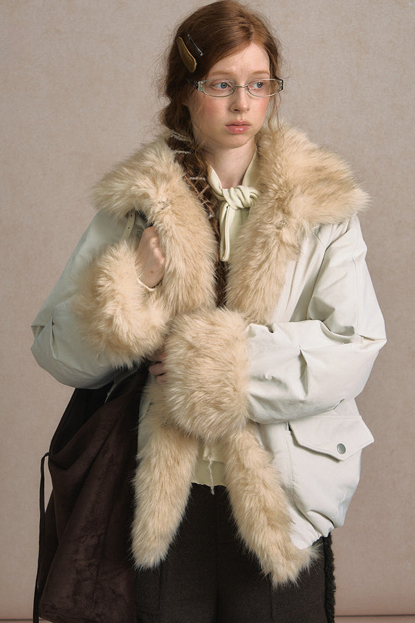 Short Fur Collar Down Jacket