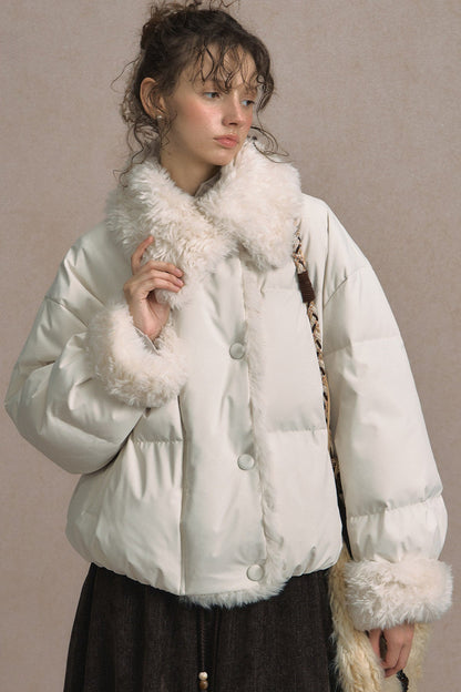 Short Fur Collar Down Jacket