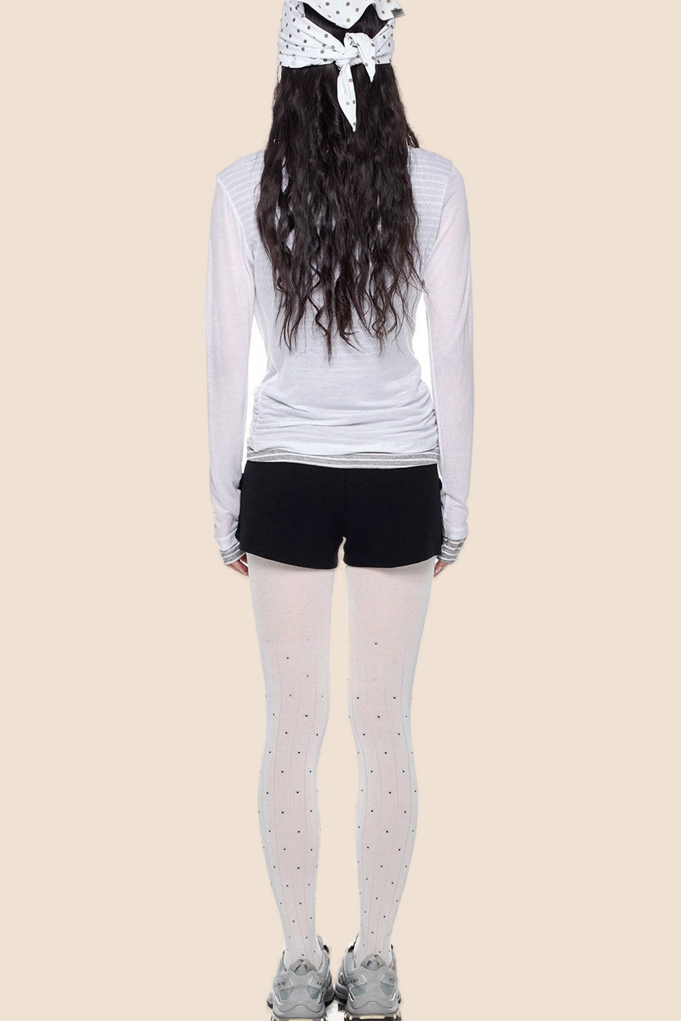 Long Sleeve Swing Collar Printed Top