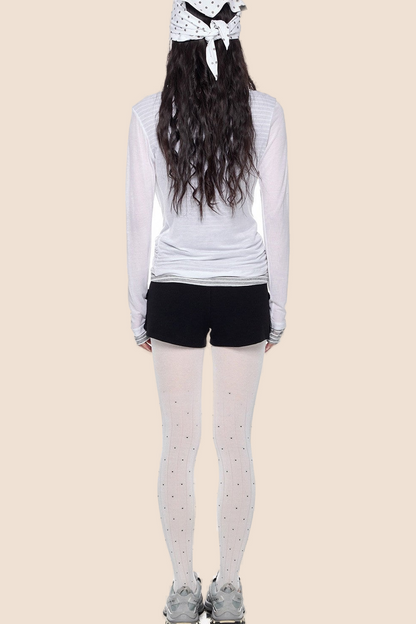 Long Sleeve Swing Collar Printed Top