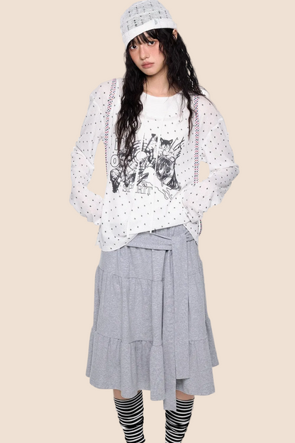 Camiseta de manga larga con estampado de estrellas