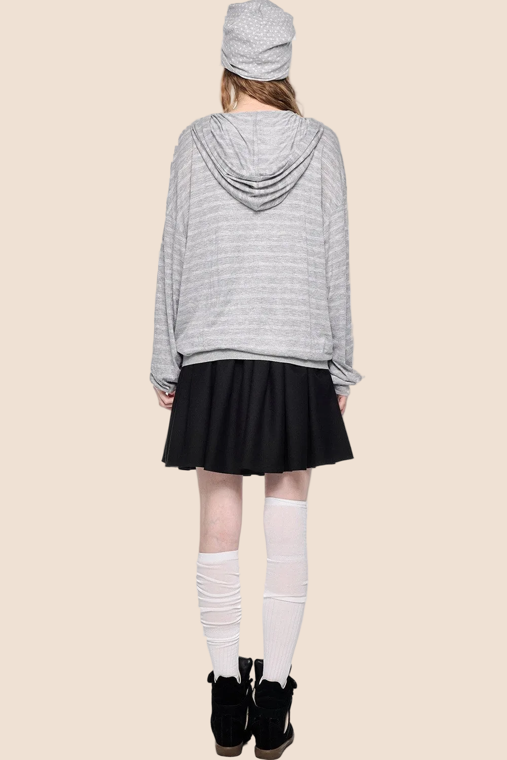 Striped Hooded Long Sleeve Jacket