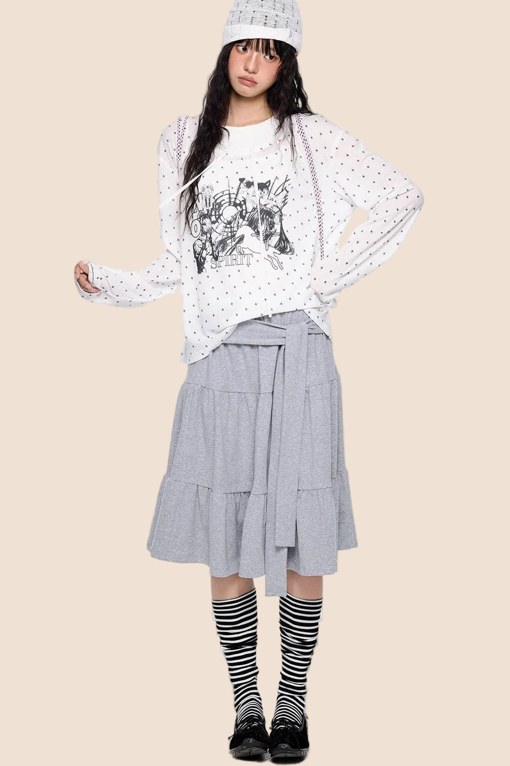 Camiseta de manga larga con estampado de estrellas