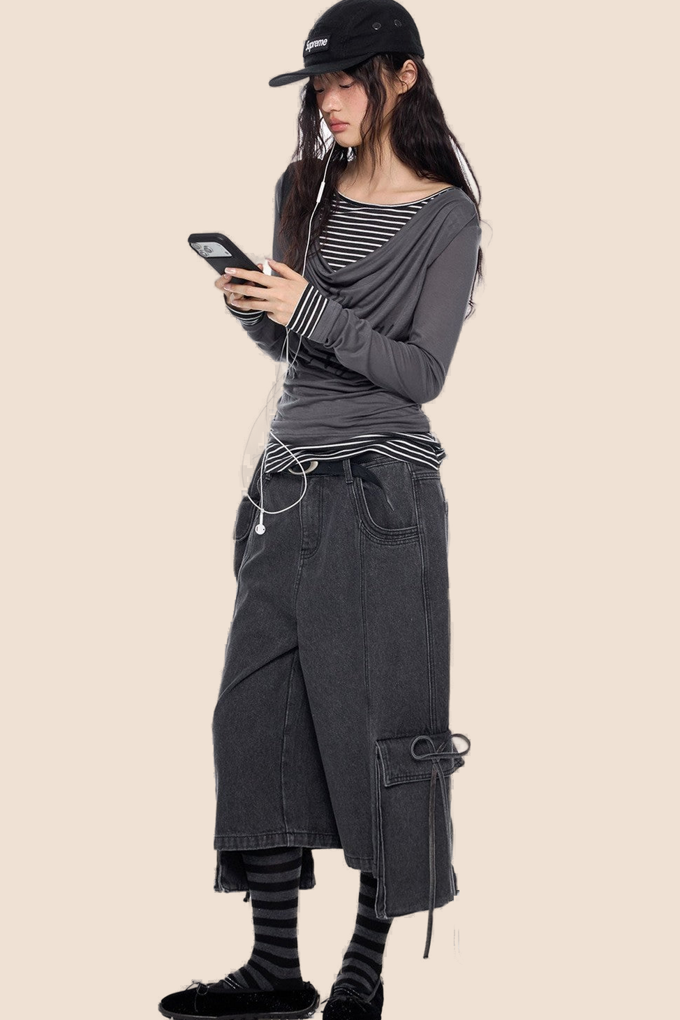 Long Sleeve Swing Collar Printed Top