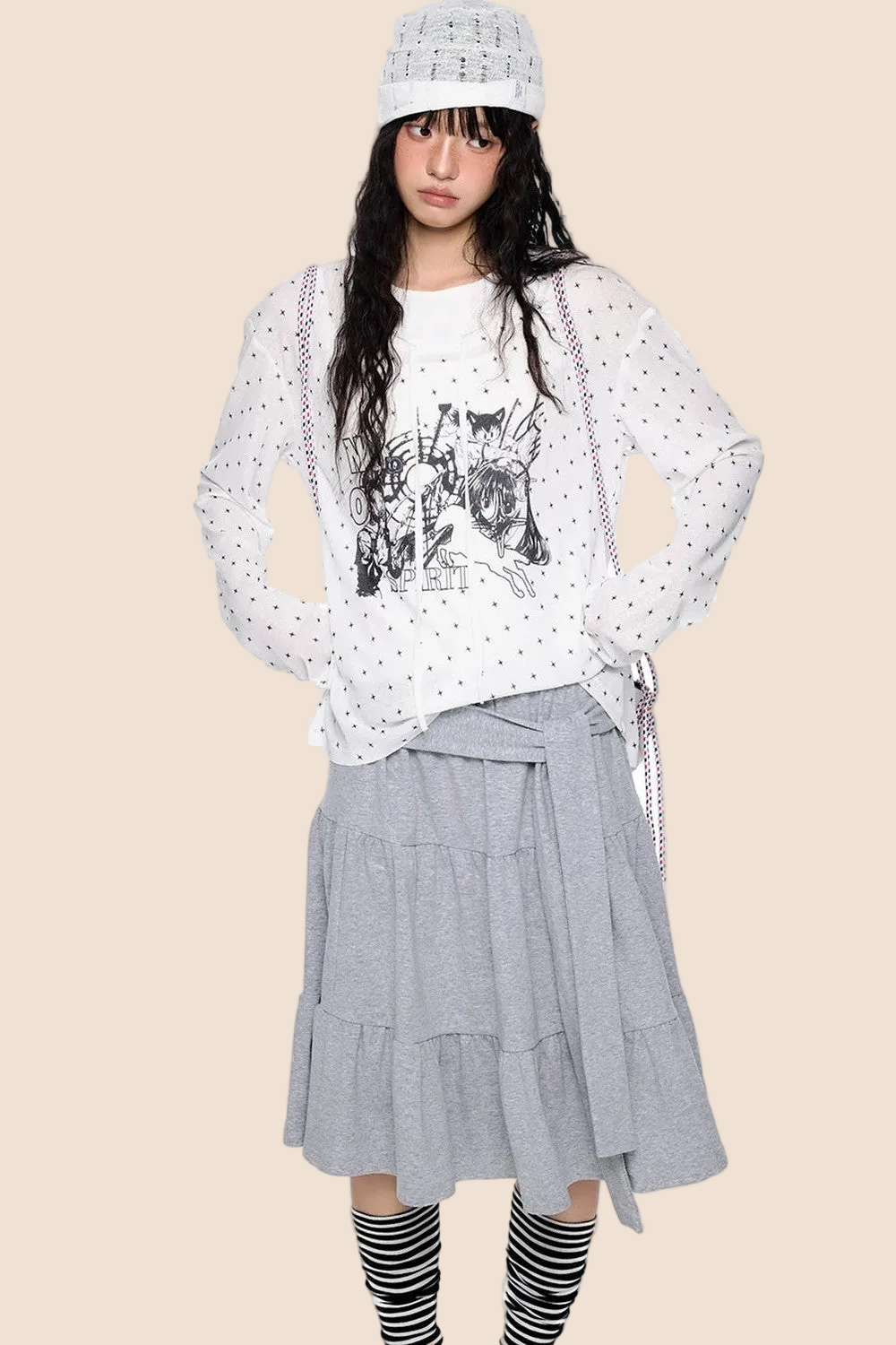 Camiseta de manga larga con estampado de estrellas