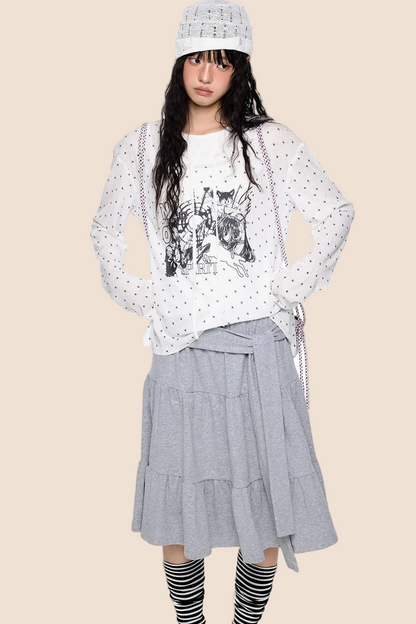Camiseta de manga larga con estampado de estrellas