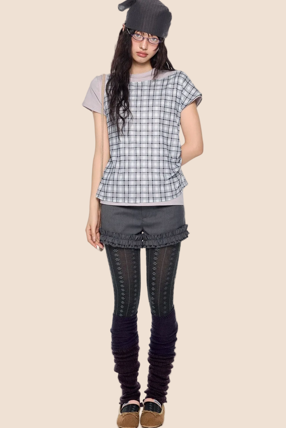 Plaid Retro Layered Top