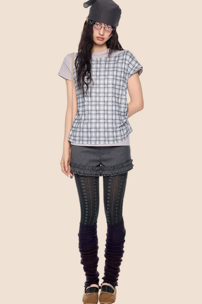 Plaid Retro Layered Top
