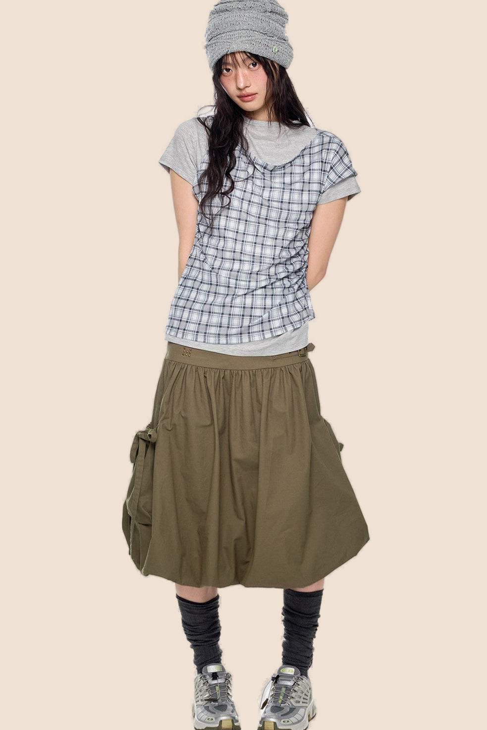 Plaid Retro Layered Top